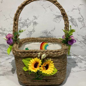 Handmade Storage Baskets Burlap Craft Container
